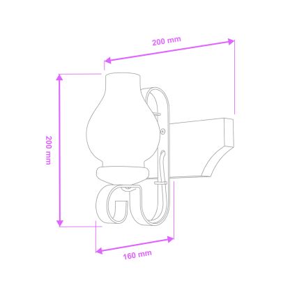 Brilagi - Applique QUEEN 1xE14/40W/230V faggio/noce