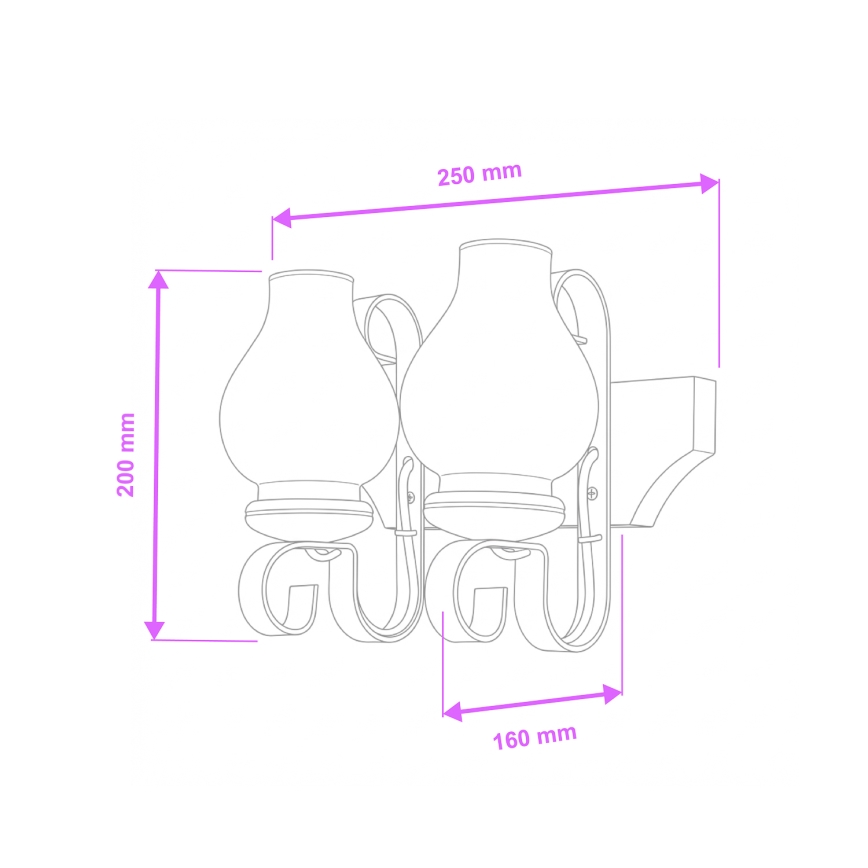 Brilagi - Applique QUEEN 2xE14/40W/230V faggio