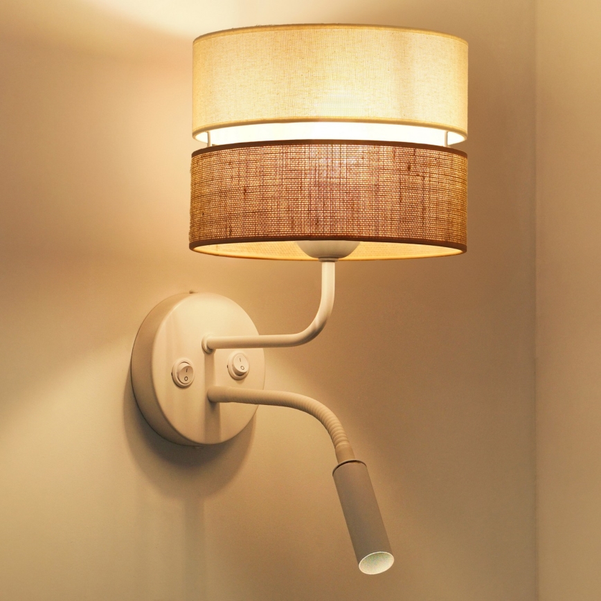 Brilagi - Applique ROYAL YUTE 1xE27/15W/230V + 1xG9/6W beige/color crema/bianco