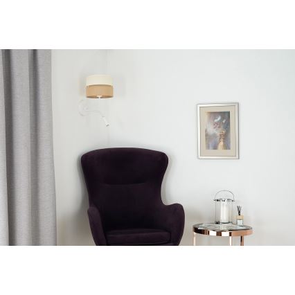 Brilagi - Applique ROYAL YUTE 1xE27/15W/230V + 1xG9/6W beige/color crema/bianco
