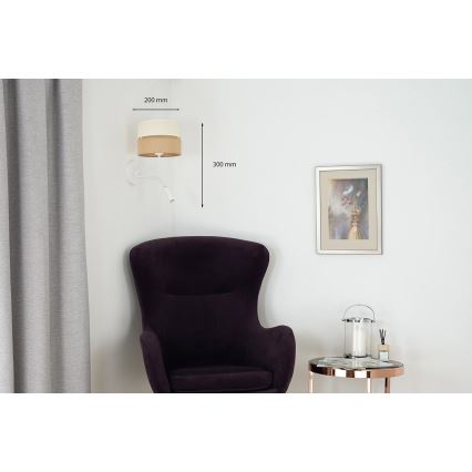 Brilagi - Applique ROYAL YUTE 1xE27/15W/230V + 1xG9/6W beige/color crema/bianco