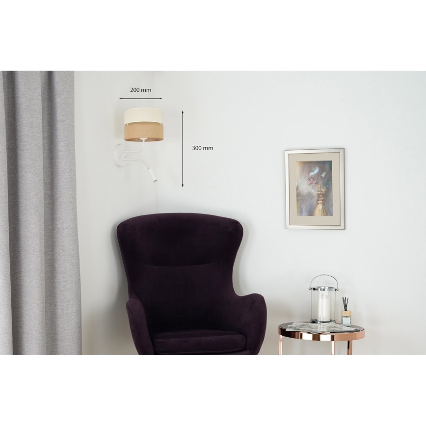 Brilagi - Applique ROYAL YUTE 1xE27/15W/230V + 1xG9/6W beige/color crema/bianco