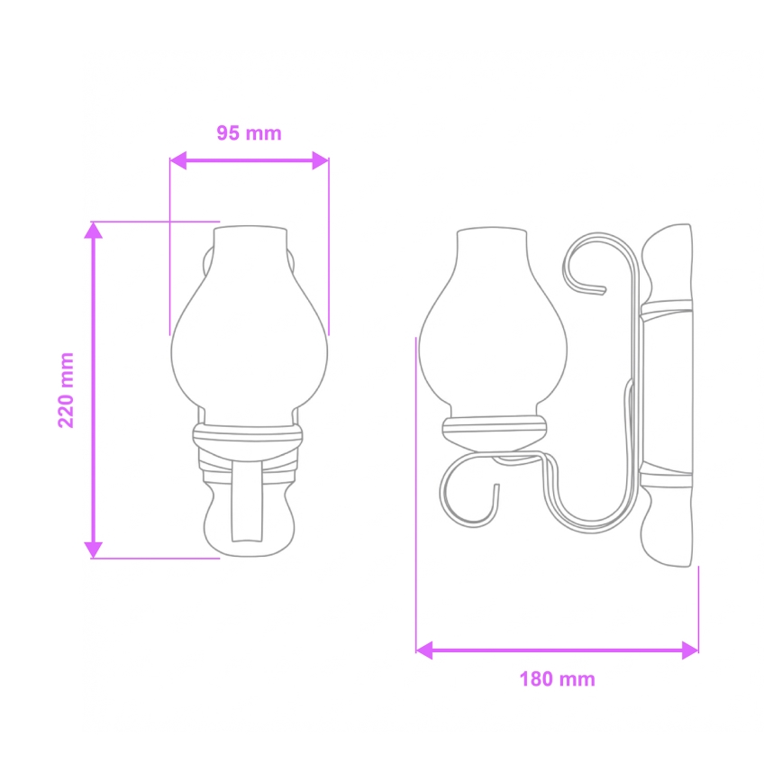 Brilagi - Applique RUSTIC 1xE14/40W/230V faggio