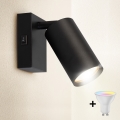 Brilagi - Applique spot da parete LED RGBW dimmerabile con interruttore SELE 1xGU10/4,8W/230V 3000K, nero + telecomando