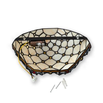 Brilagi - Applique Tiffany in vetro colorato AVORIO 1xE14/40W/230V