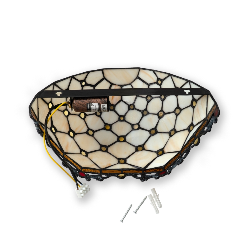 Brilagi - Applique Tiffany in vetro colorato AVORIO 1xE14/40W/230V