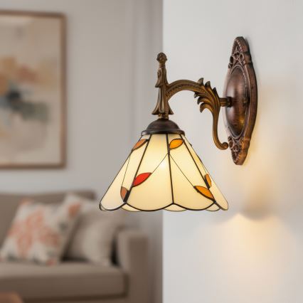 Brilagi - Applique Tiffany in vetro colorato FOLIA 1xE14/40W/230V