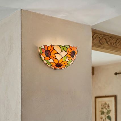 Brilagi - Applique Tiffany in vetro colorato SUNFLOWER 1xE14/40W/230V
