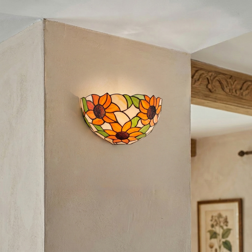 Brilagi - Applique Tiffany in vetro colorato SUNFLOWER 1xE14/40W/230V