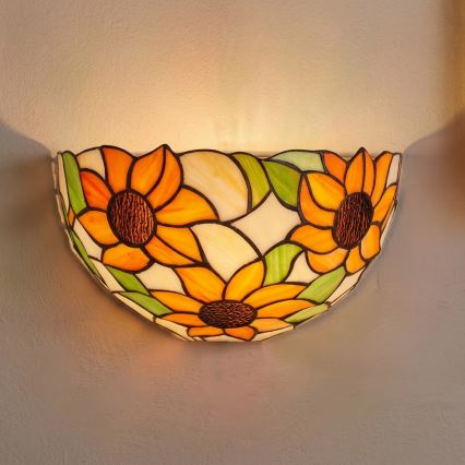 Brilagi - Applique Tiffany in vetro colorato SUNFLOWER 1xE14/40W/230V