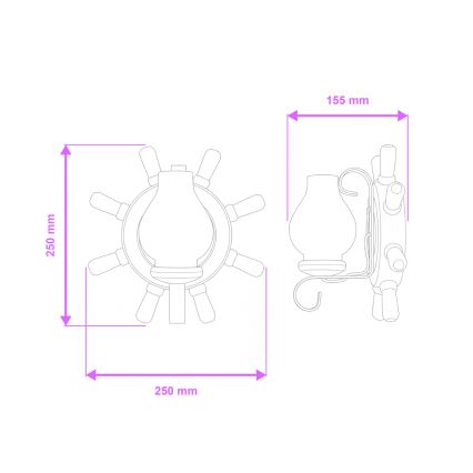 Brilagi - Applique TIMONA 1xE14/40W/230V faggio/noce