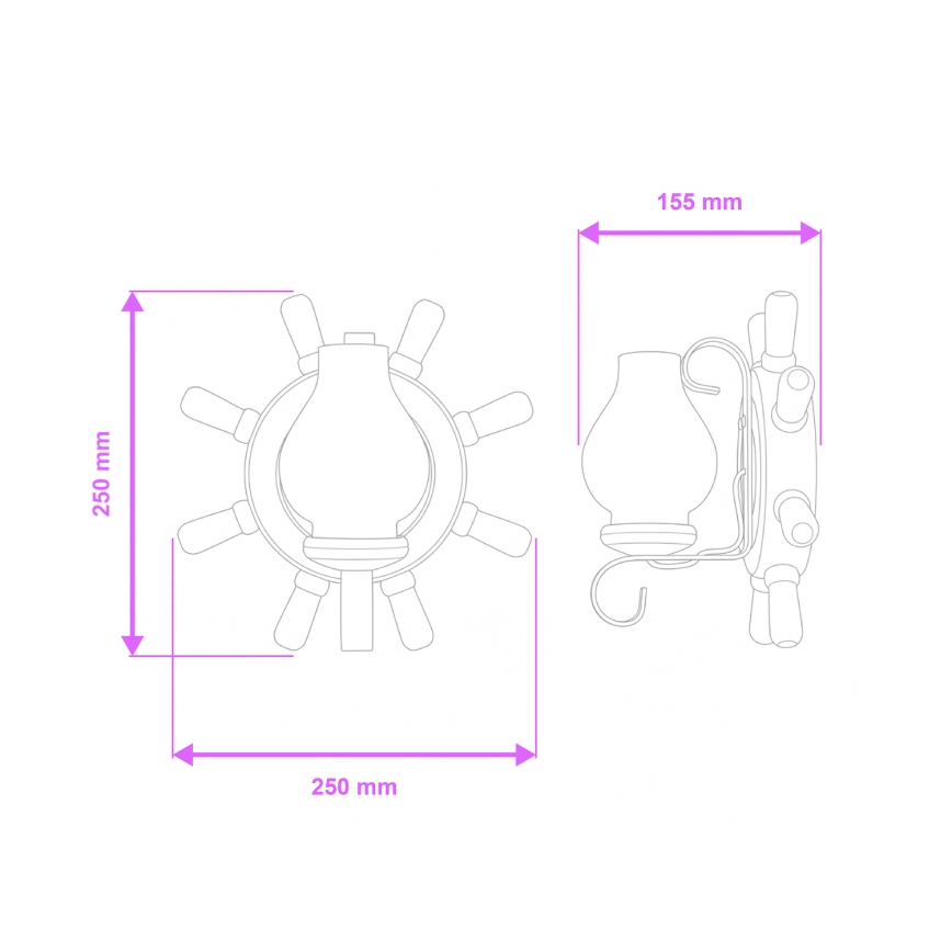 Brilagi - Applique TIMONA 1xE14/40W/230V faggio/noce