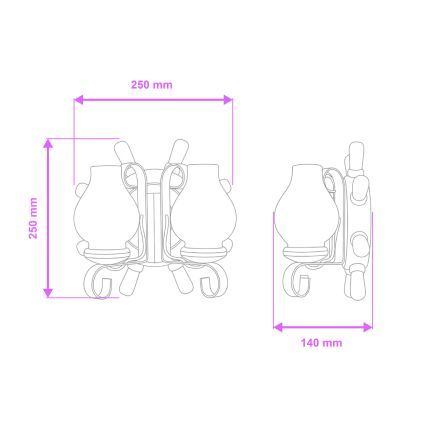 Brilagi - Applique TIMONA 2xE14/40W/230V faggio/noce
