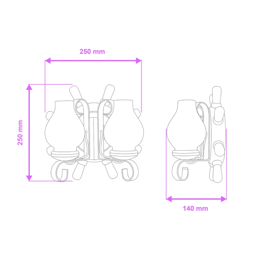 Brilagi - Applique TIMONA 2xE14/40W/230V faggio/noce