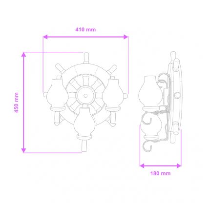 Brilagi - Applique TIMONA 3xE14/40W/230V faggio/noce