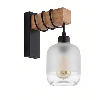Brilagi - Applique WOOD GLASS 1xE27/60W/230V pino/nero/bianco