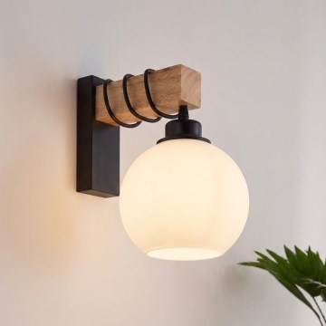 Brilagi - Applique WOOD GLASS 1xE27/60W/230V pino/nero/bianco