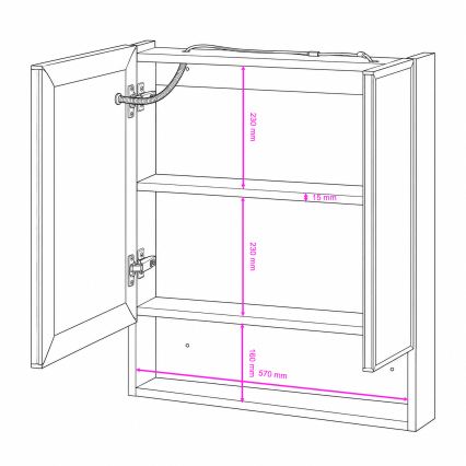 BRILAGI - Armadietto da bagno con specchio e retroilluminazione LED TRABIA DOUBLE 60x70 cm