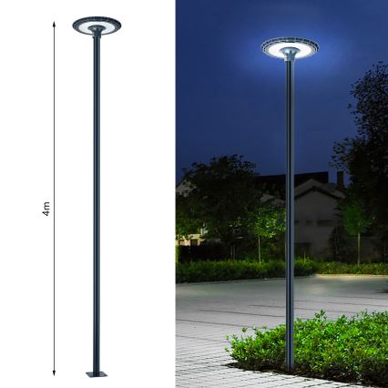 Brilagi - Asta metallica per palo d'illuminazione esterna URBAN, 4 m, diam. 58 mm, antracite