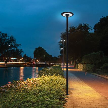 Brilagi - Palo in metallo per illuminazione esterna URBAN, 4 m, Ø 58 mm, nero