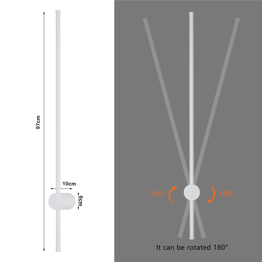 Brilagi - Applique LED da esterno AURA LED/20W/230V 3000K IP54 97 cm bianco CRI 90