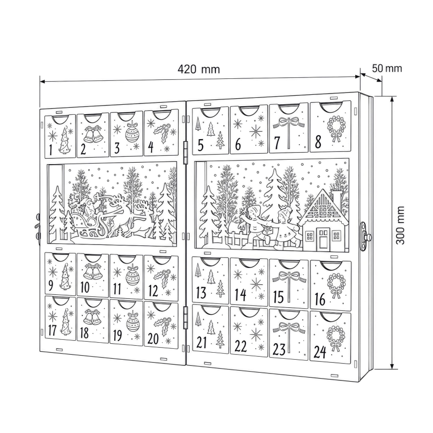 BRILAGI - Calendario dell'Avvento a LED/2xAA