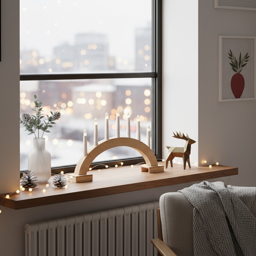 Brilagi - Candelabro natalizio a LED 7xLED/2xAA 28x45 cm