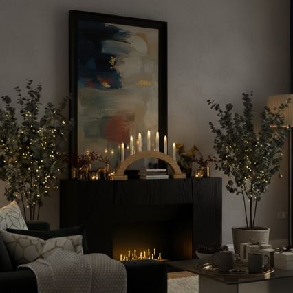 BRILAGI - Candeliere natalizio a LED 7xLED/2xAA beige/bianco