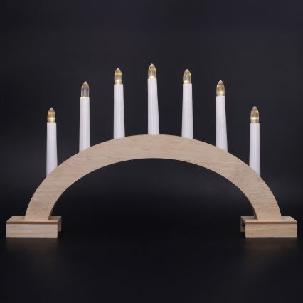 BRILAGI - Candeliere natalizio a LED 7xLED/2xAA beige/bianco