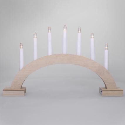 BRILAGI - Candeliere natalizio a LED 7xLED/2xAA beige/bianco