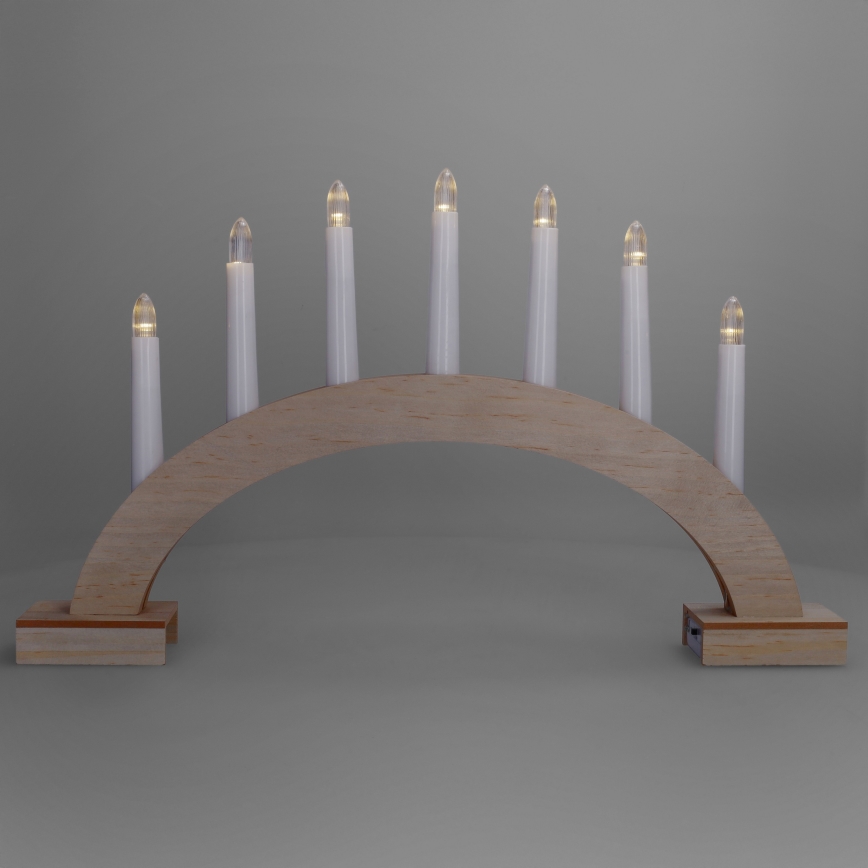 BRILAGI - Candeliere natalizio a LED 7xLED/2xAA beige/bianco