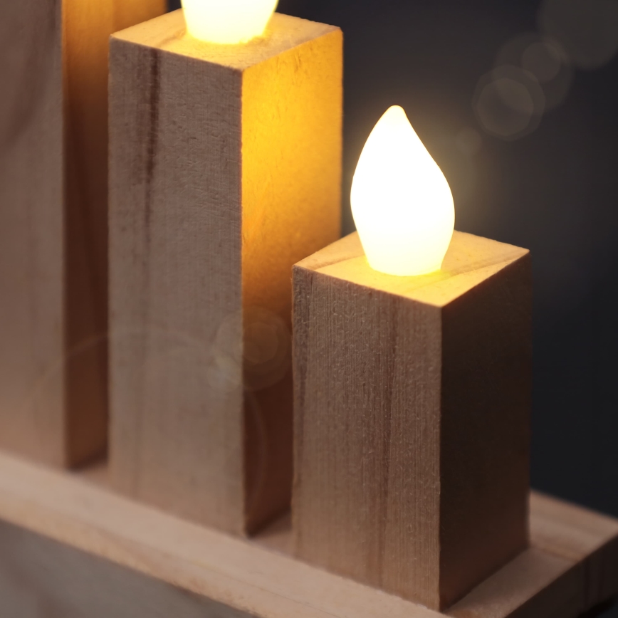 BRILAGI - Candeliere natalizio in legno con 10 LED/2xAA