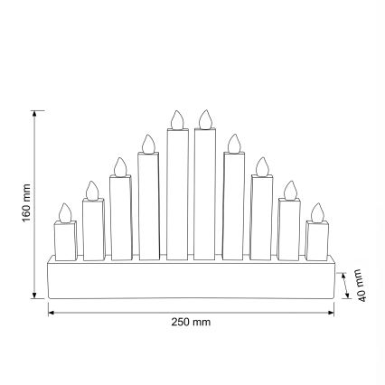 BRILAGI - Candeliere natalizio in legno con 10 LED/2xAA