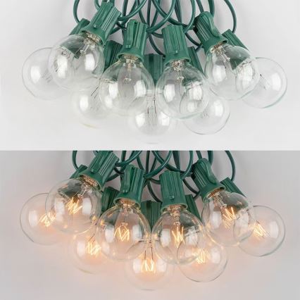 Brilagi - Catena decorativa da esterno LED GHIRLANDA 25xE12 20m verde IP44 bianco caldo