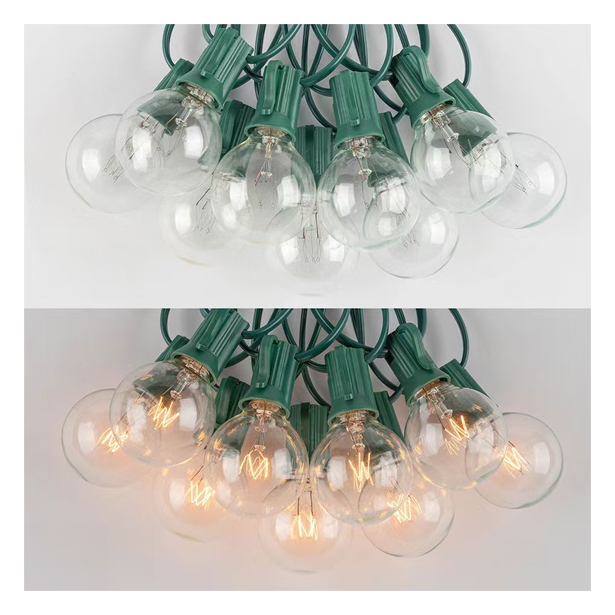 Brilagi - Catena decorativa da esterno LED GHIRLANDA 25xE12 20m verde IP44 bianco caldo