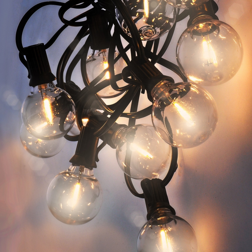 Brilagi - Catena decorativa LED da esterno GIRLANDA 25xE12/0,36W/24V 20m nera IP44 bianco caldo