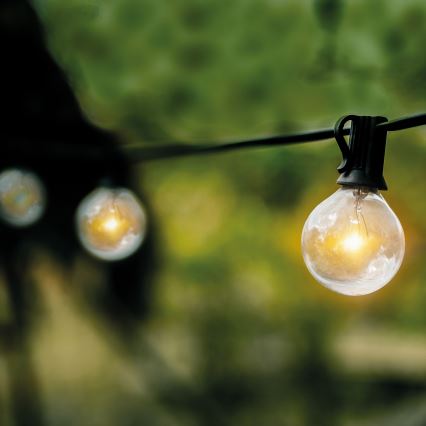 Brilagi - Catena decorativa LED da esterno GIRLANDA 25xE12/0,36W/24V 20m nera IP44 bianco caldo