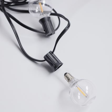 Brilagi - Catena decorativa LED da esterno GIRLANDA 25xE12/0,36W/24V 20m nera IP44 bianco caldo