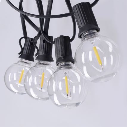 Brilagi - Catena decorativa LED da esterno GIRLANDA 25xE12/0,36W/24V 20m nera IP44 bianco caldo