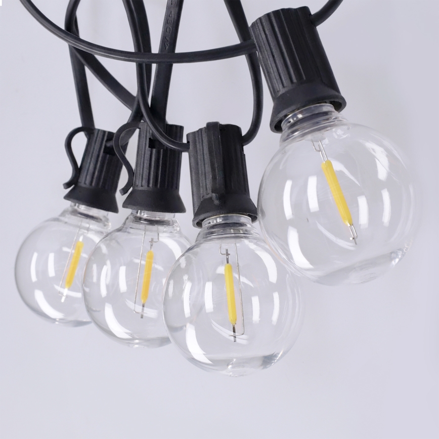 Brilagi - Catena decorativa LED da esterno GIRLANDA 25xE12/0,36W/24V 20m nera IP44 bianco caldo