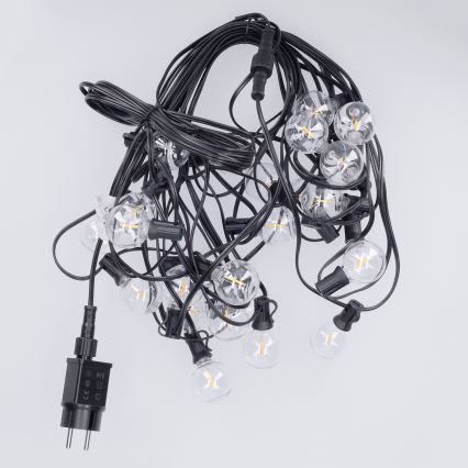 Brilagi - Catena decorativa LED da esterno GIRLANDA 25xE12/0,36W/24V 20m nera IP44 bianco caldo