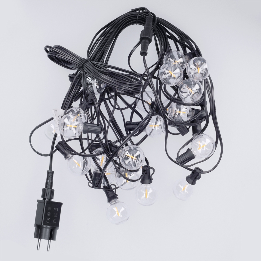Brilagi - Catena decorativa LED da esterno GIRLANDA 25xE12/0,36W/24V 20m nera IP44 bianco caldo