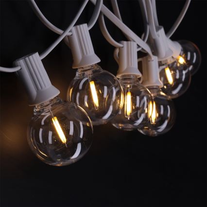 Brilagi - Catena decorativa LED per esterni Ghirlanda 25xE12/0,8W/230V 20m bianca IP44 bianco caldo