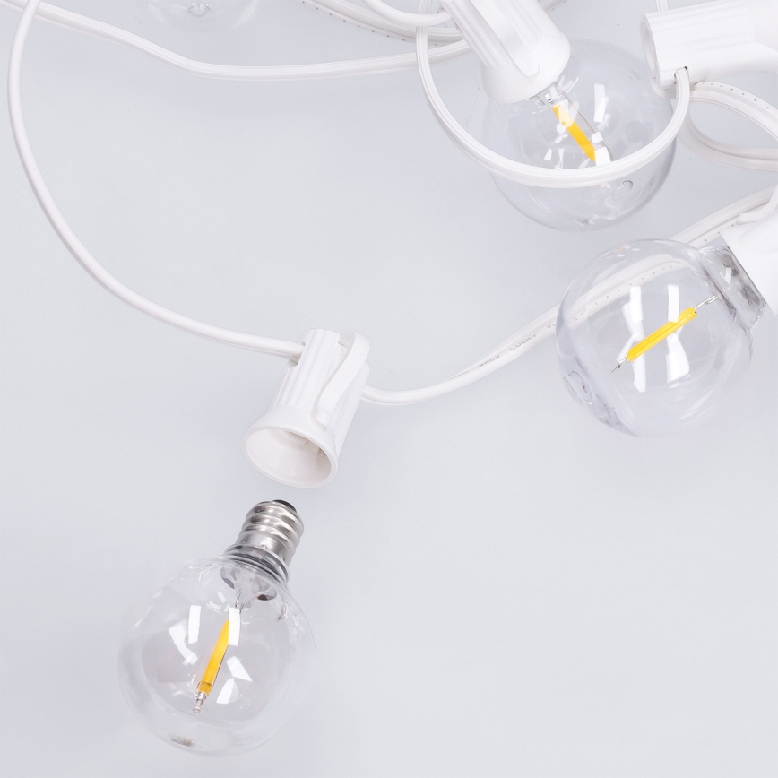 Brilagi - Catena decorativa LED per esterni Ghirlanda 25xE12/0,8W/230V 20m bianca IP44 bianco caldo
