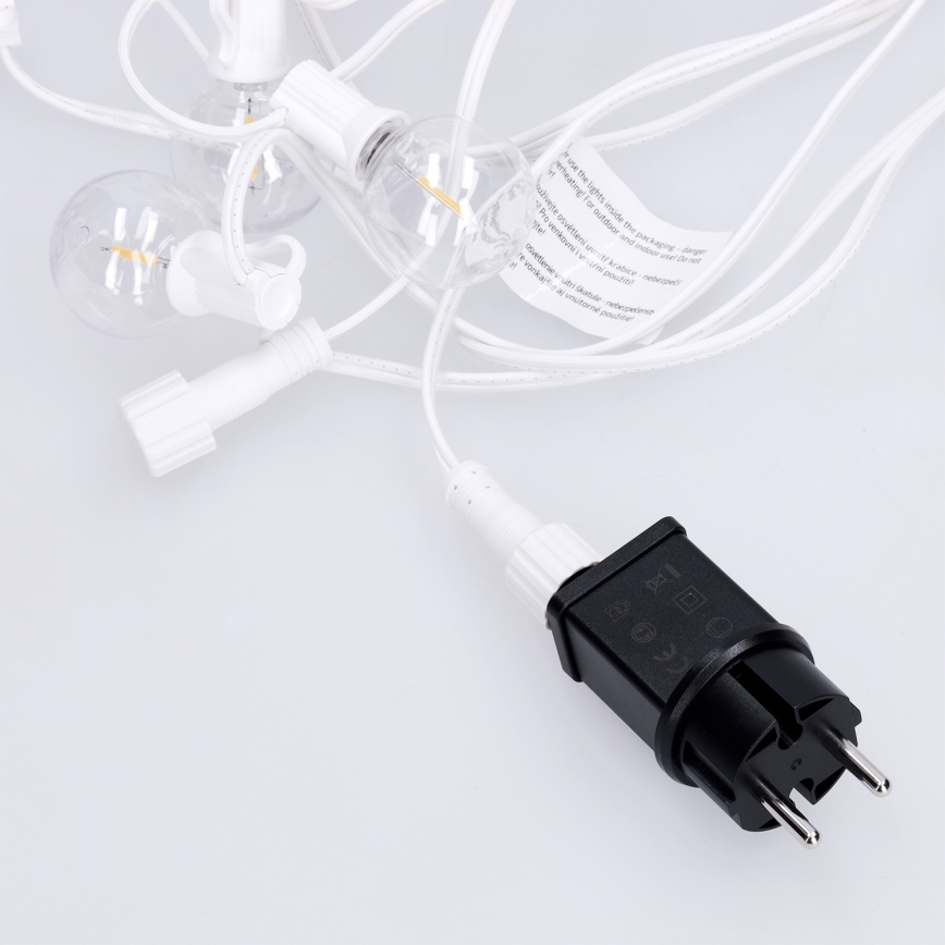 Brilagi - Catena decorativa LED per esterni Ghirlanda 25xE12/0,8W/230V 20m bianca IP44 bianco caldo