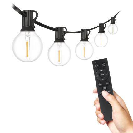 Brilagi - Catena decorativa LED per esterni GIRLANDA 25xE12/0,6W/230V 20m nera IP44 bianco caldo + telecomando
