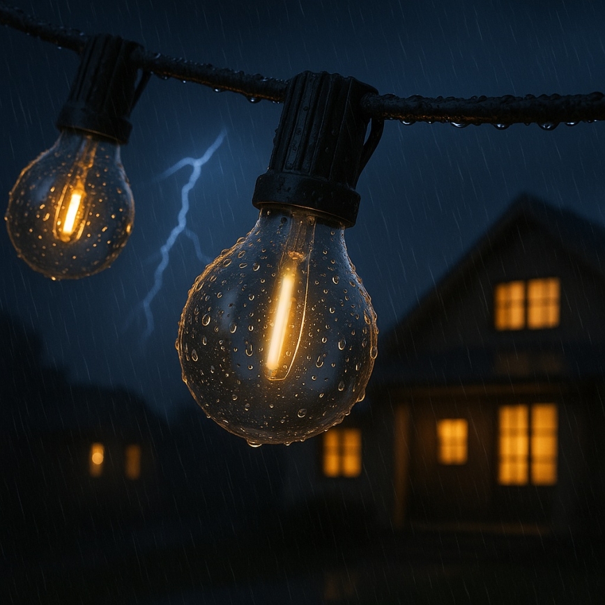 Brilagi - Catena decorativa LED per esterni GIRLANDA 25xE12/0,6W/230V 20m nera IP44 bianco caldo + telecomando