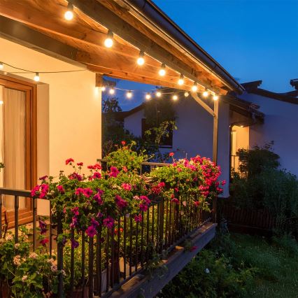 Brilagi - Catena luminosa decorativa LED da esterno GHIRLANDA 25xE12/0,6W/230V 20m nero IP44 bianco caldo + telecomando