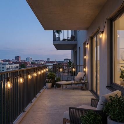 Brilagi - Catena luminosa decorativa LED da esterno GHIRLANDA 25xE12/0,6W/230V 20m nero IP44 bianco caldo + telecomando