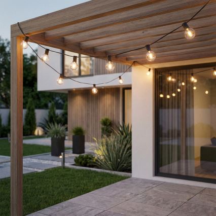 Brilagi - Catena luminosa decorativa LED da esterno GHIRLANDA 25xE12/0,6W/230V 20m nero IP44 bianco caldo + telecomando